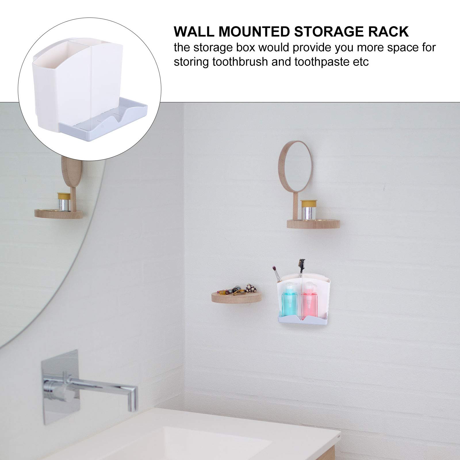 BESPORTBLE Bathroom Shelf Organizer - Wall Mounted Toothbrush & Toothpaste Holder - Space Saving Storage Rack for Bathroom, Toilet, Kitchen - Perfect for Small Spaces & Home Organization