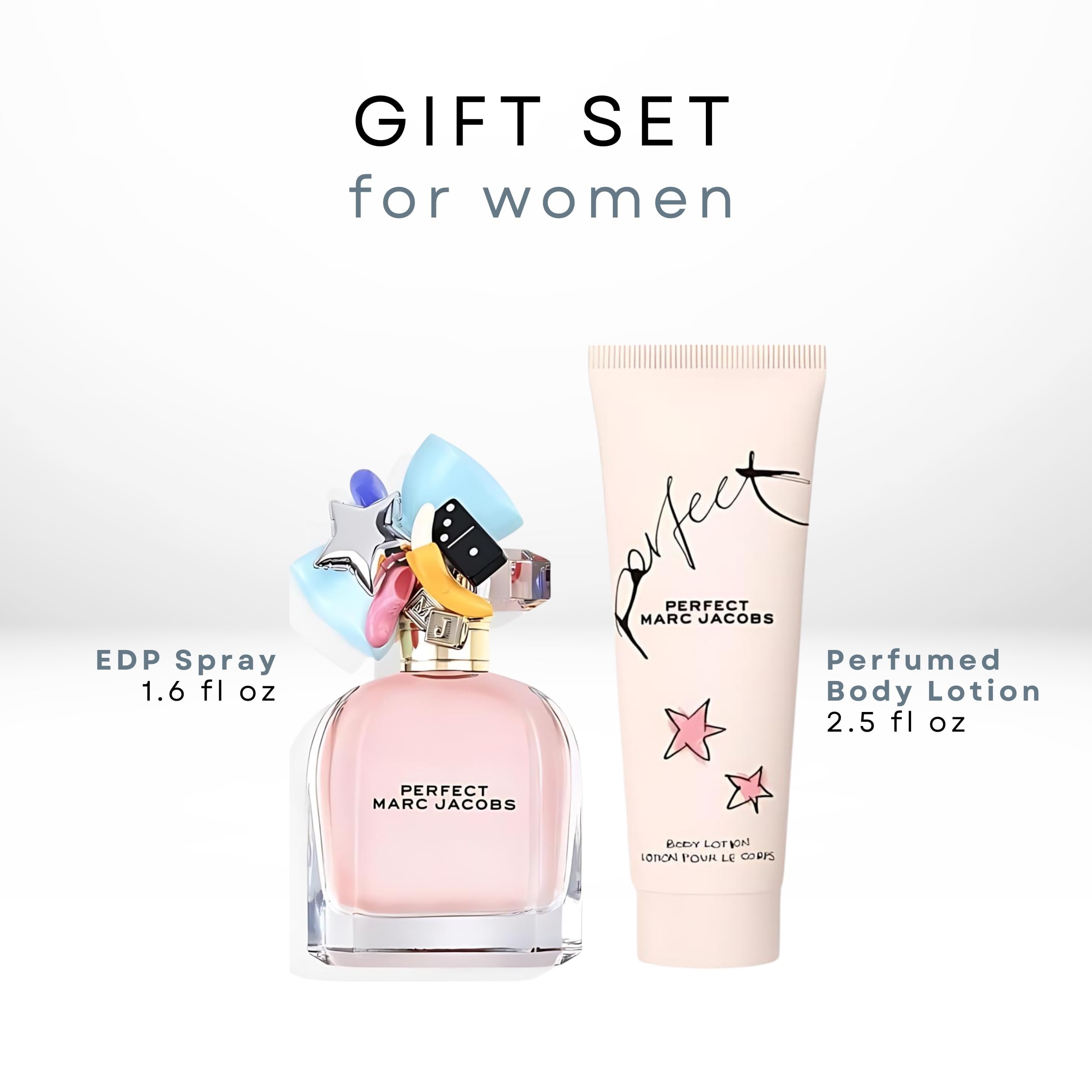 Marc Jacobs Perfect Perfume for Women - Eau de Parfum Gift Set with Travel Spray & Body Lotion | Birthday, Anniversary & Valentine's Day Present for Her