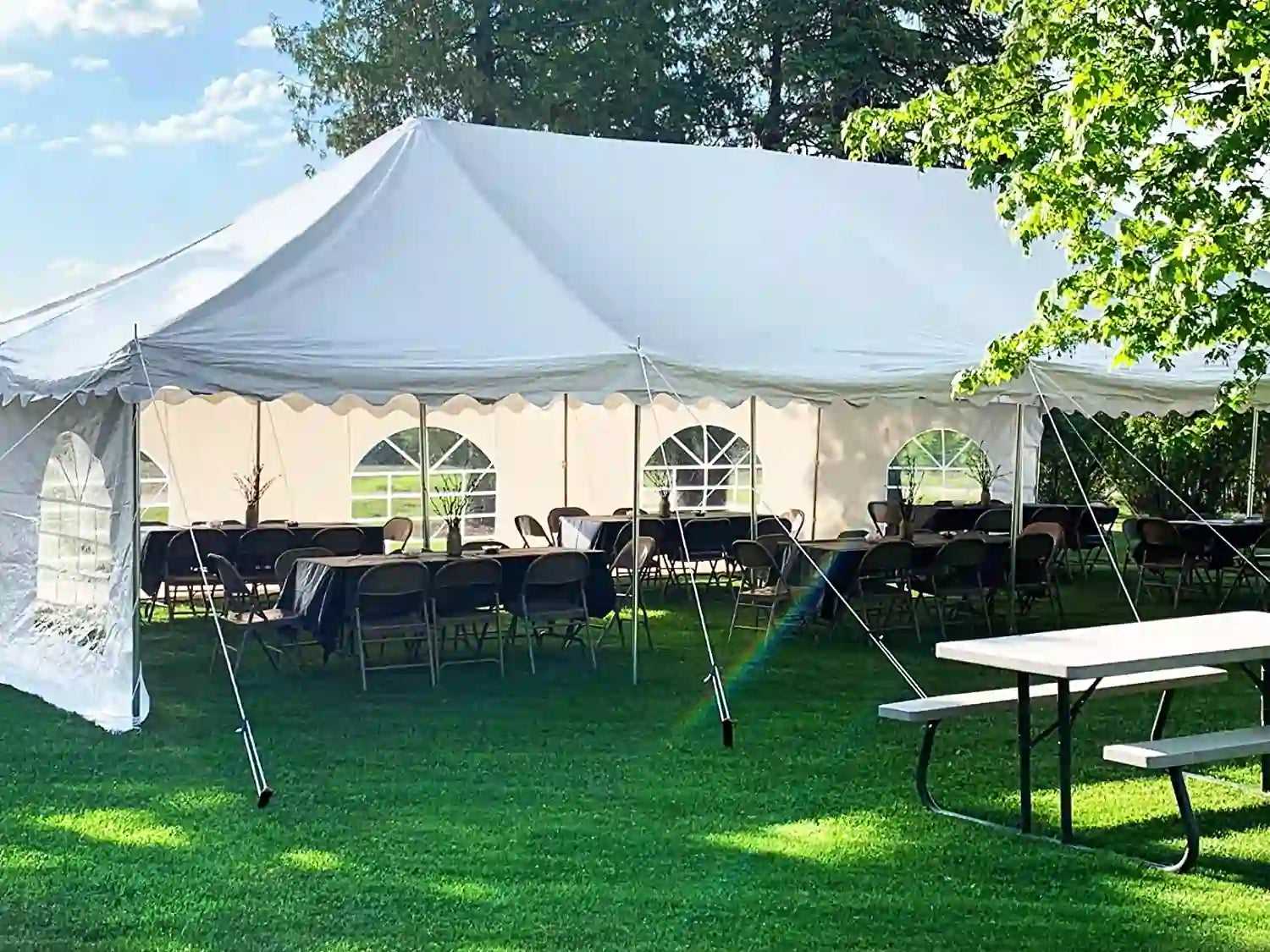 20' x 40' Fire Retardant White Party Tent - Heavy Duty Waterproof Canopy for Outdoor Weddings, Events & Camping