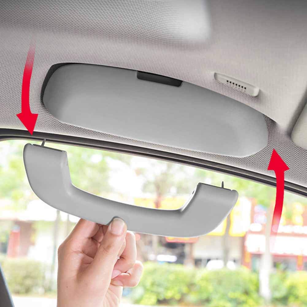 Runmade Sunglasses Holder - Black Storage Case Compatible with BMW 3/5/6/7/X3/X5/X7 Series - Fits Driver Side Overhead Grab Handle (E70 E90 F10 F15 F30 G30) - Perfect for Car Organization & Eyewear Protection While Driving