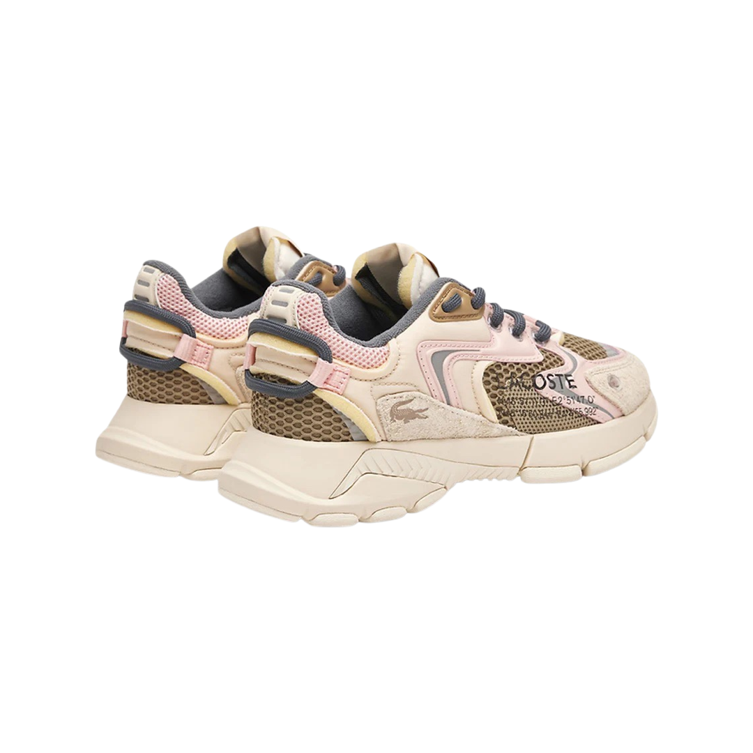 Lacoste Women's L003 NEO 223 Sneakers - Off White, Light Pink & Grey | Casual Comfort Shoes for Walking, Running & Everyday Wear