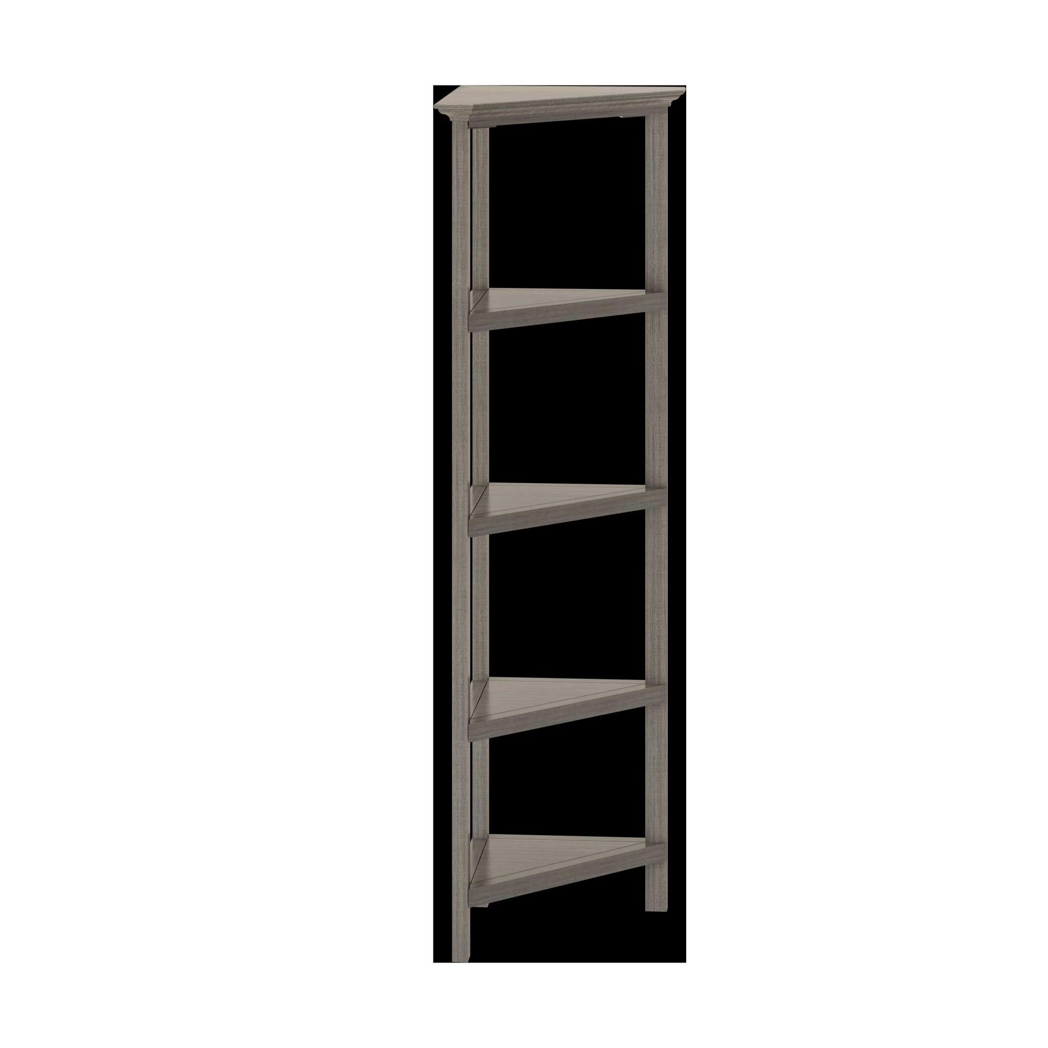 HomeRoots 60 Inch Tall Bookcase with 2 Adjustable Shelves - Washed Grey Wooden Bookshelf for Living Room, Bedroom, Office Storage & Organization