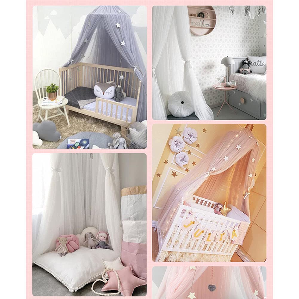 Elegant Bed Canopy for Single to King Size Beds - Grey Princess Veil Mosquito Net Hanging Curtain with Dome Design | Perfect for Bedroom Decor, Kids Room, Wedding Decor & Romantic Atmosphere