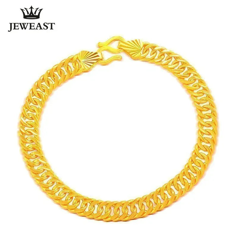 24K Pure Gold Bracelet for Men - 999 Solid Real Gold Bangle, Trendy Classic Cowboy Chain Jewelry - Perfect Gift for Birthday, Anniversary & Special Occasions - Hot New 2023 Collection