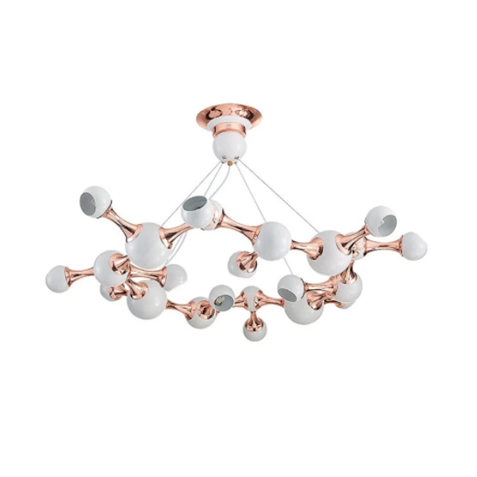 Modern LED Chandelier Light Fixture - Black & White Luxury Ceiling Lamp for Dining Room, Villa & Indoor Lighting | G9 Bulb Compatible | Elegant Home Decor for Dining Areas, Living Rooms & Bedrooms