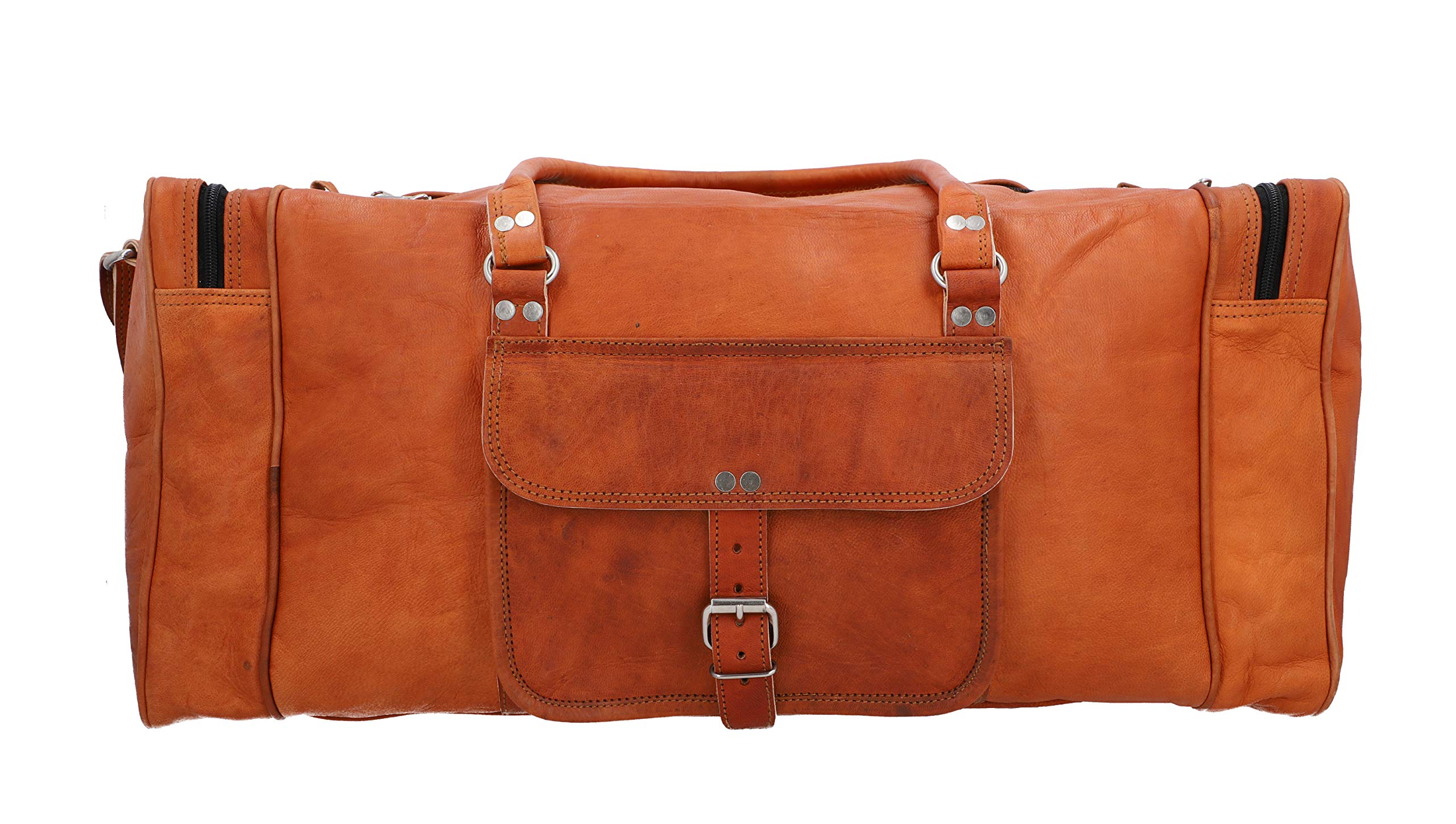 Premium Genuine Leather Weekender Travel Bag - Harvey Board Bag for Sports & Business Trips, Durable Brown Leather Carry-On for Men & Women | Perfect for Weekend Getaways, Gym, Work & Air Travel