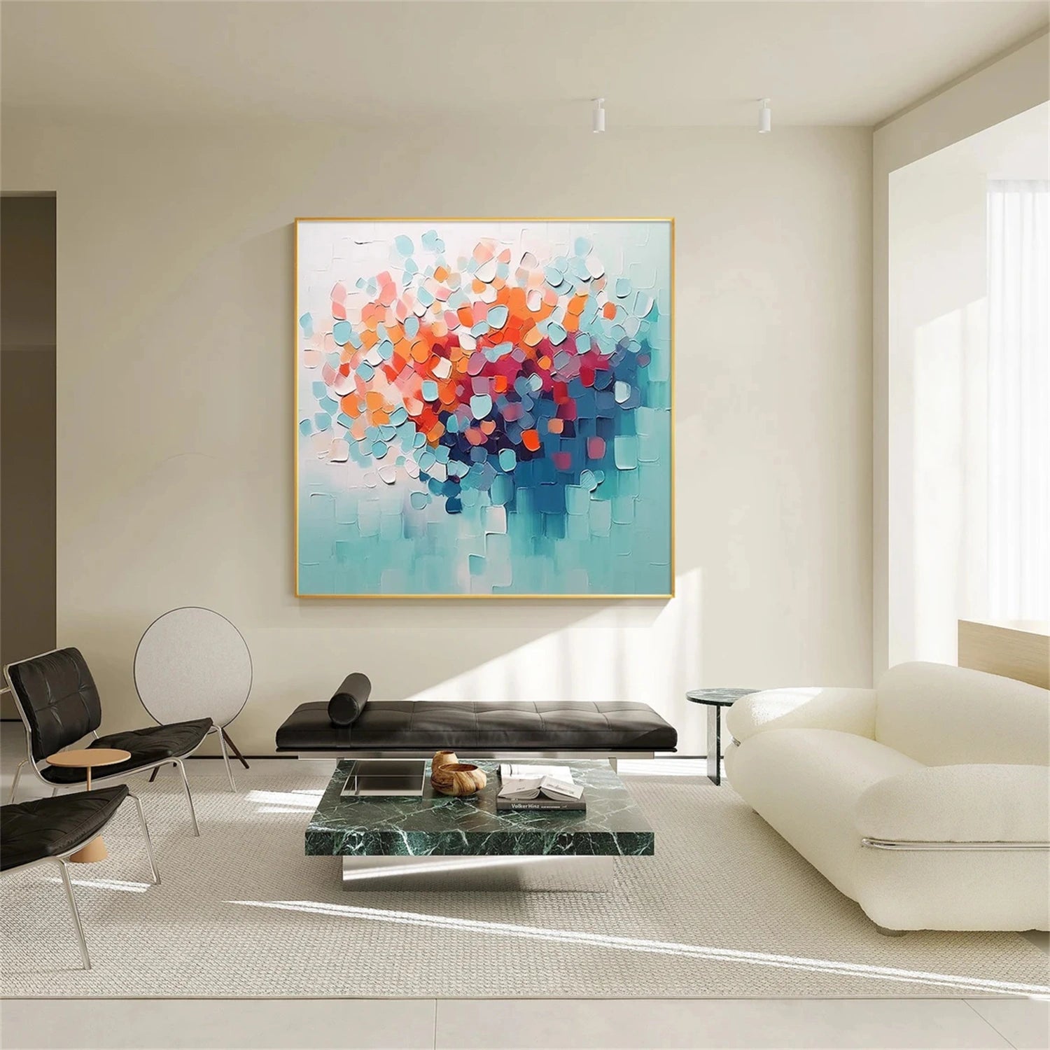 Abstract Painting #AB 295 - Modern Wall Art for Living Room, Bedroom & Office Decor | Large Canvas Artwork | Handmade Contemporary Art
