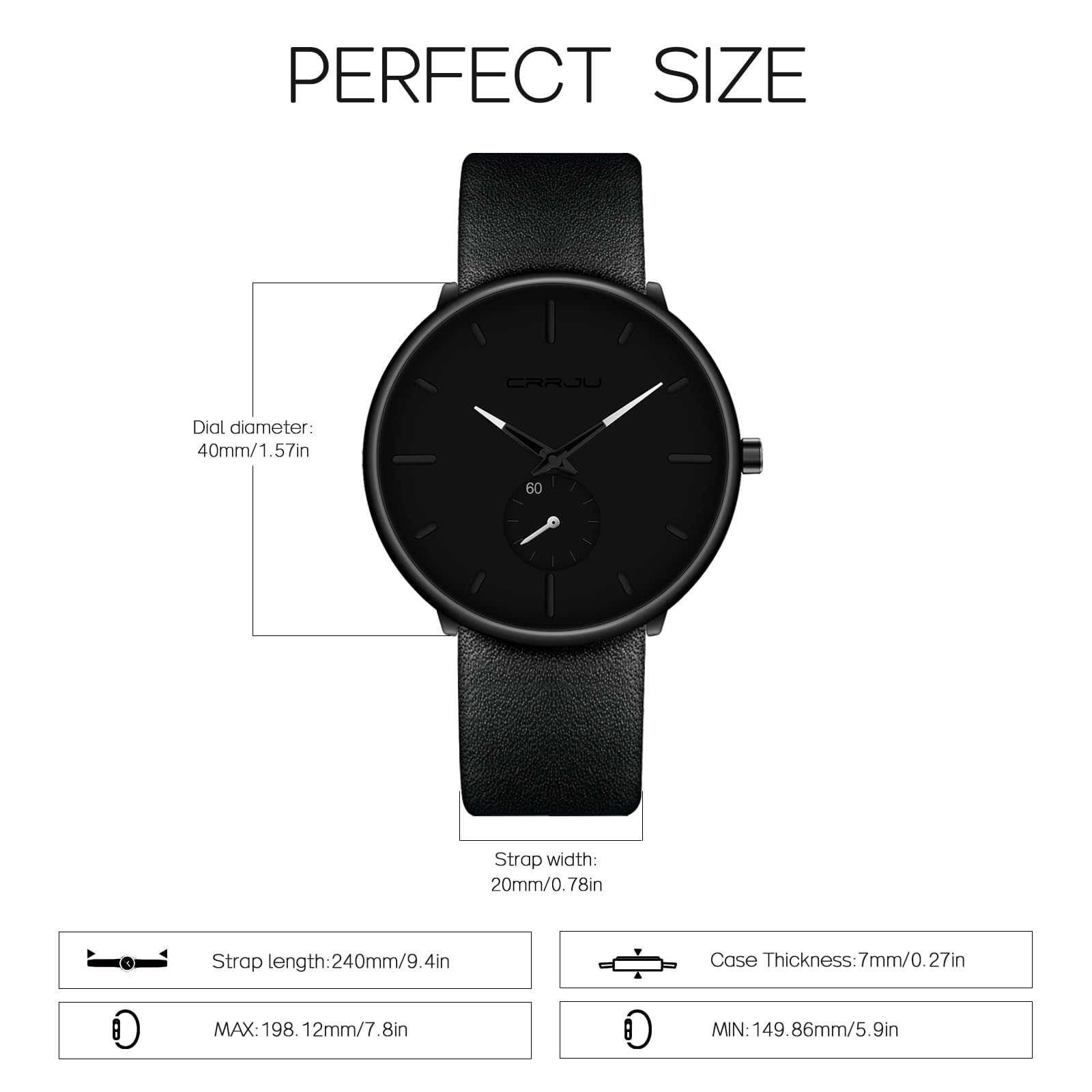Ultra-Thin Minimalist Waterproof Men's Watch - Fashionable Leather Band Dress Wristwatch for Men & Women - Perfect for Business, Casual & Formal Occasions