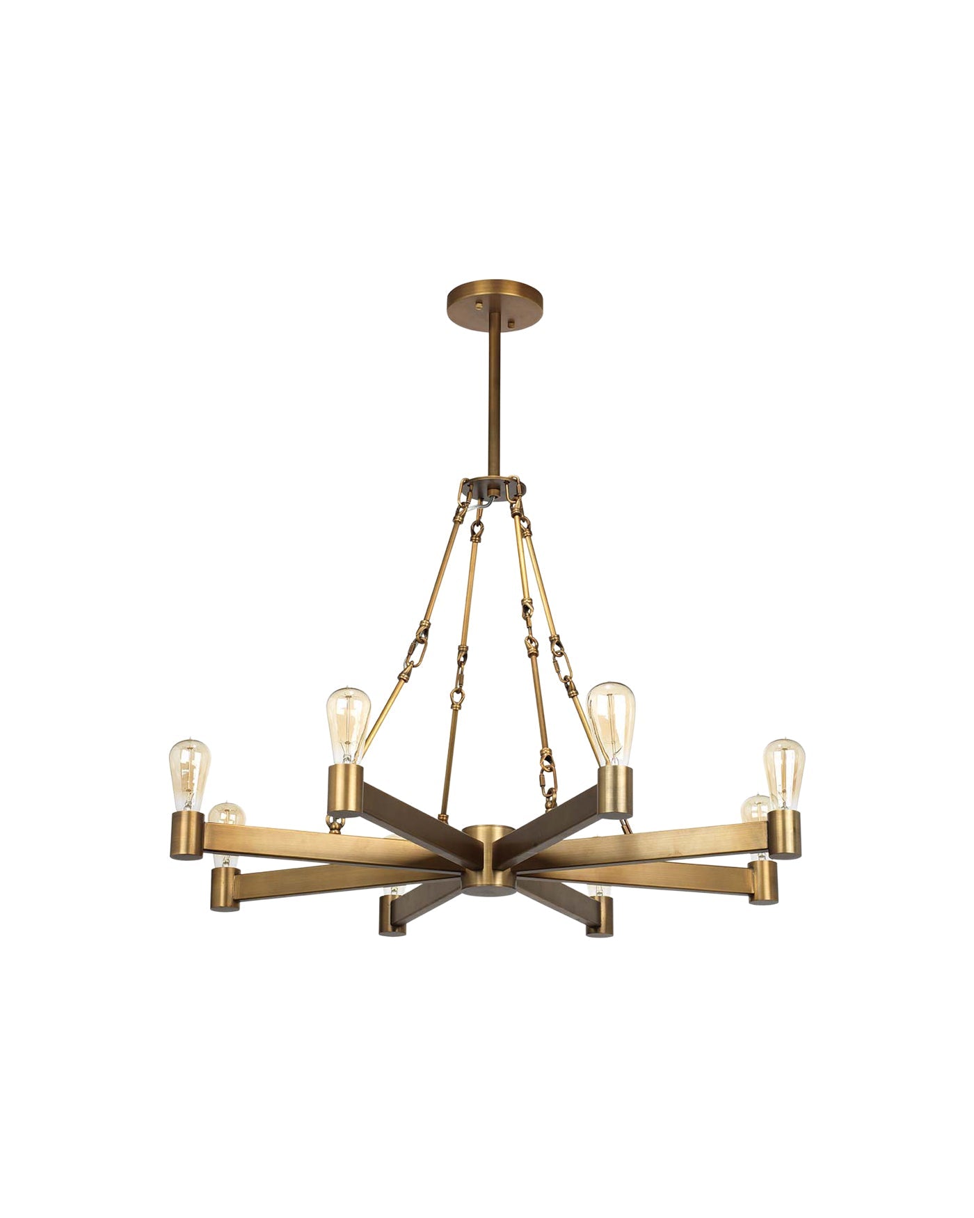 Manchester 8-Light Chandelier in Brass - Elegant Ceiling Lighting Fixture for Dining Room, Living Room & Bedroom