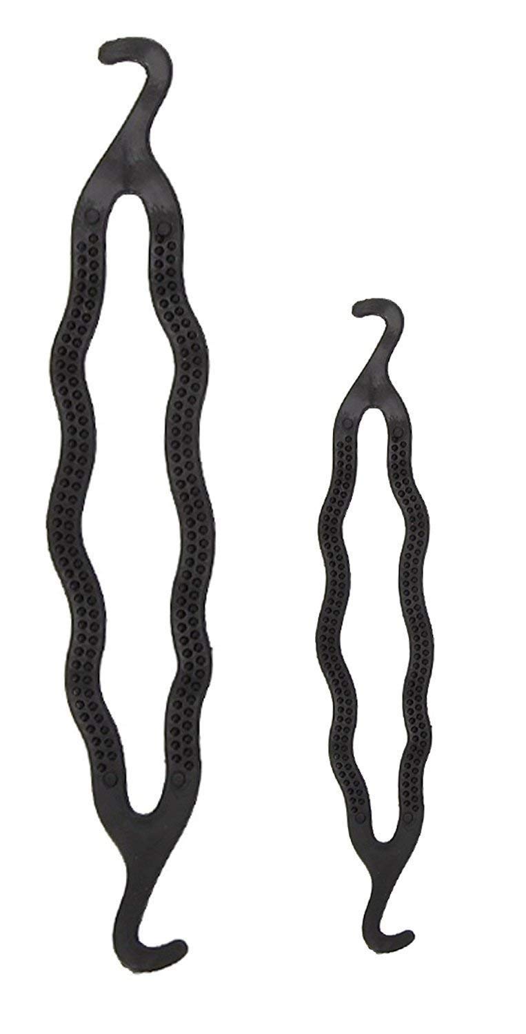 VSAKSH Hair Twist Bun Maker Set (Black) - 2 Pack with Different Sizes - Easy DIY Updo Hairstyles for Women - Perfect for Work, Party & Everyday Use