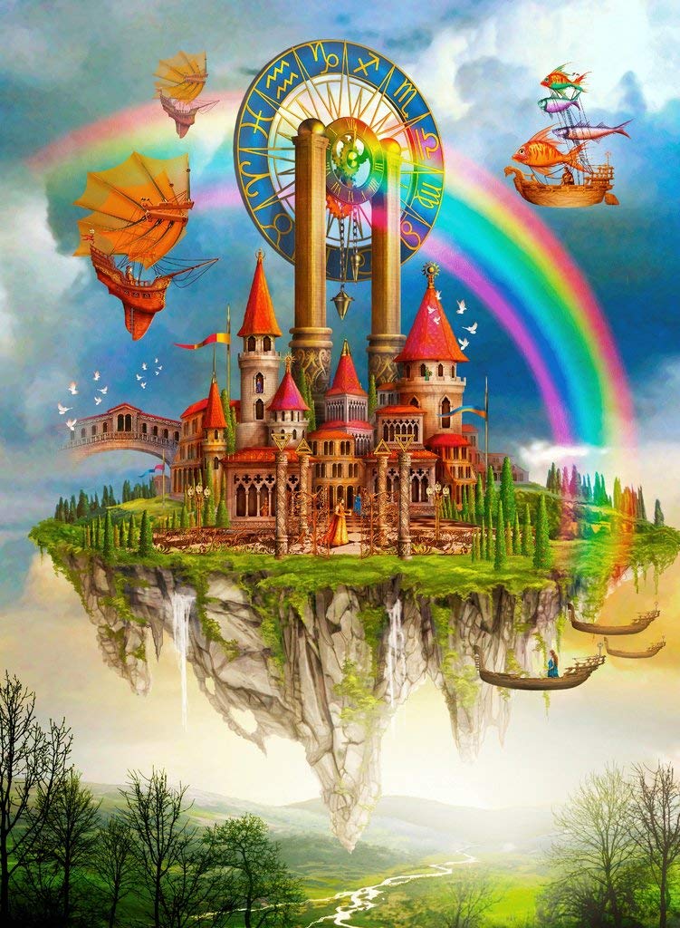 Premium 500-Piece Wooden Jigsaw Puzzle for Adults - Zodiac Rainbow Art by Ciro Marchetti | Made in USA | Brain Teaser & Stress Relief Activity | Perfect for Home Decor, Gifts & Family Game Nights