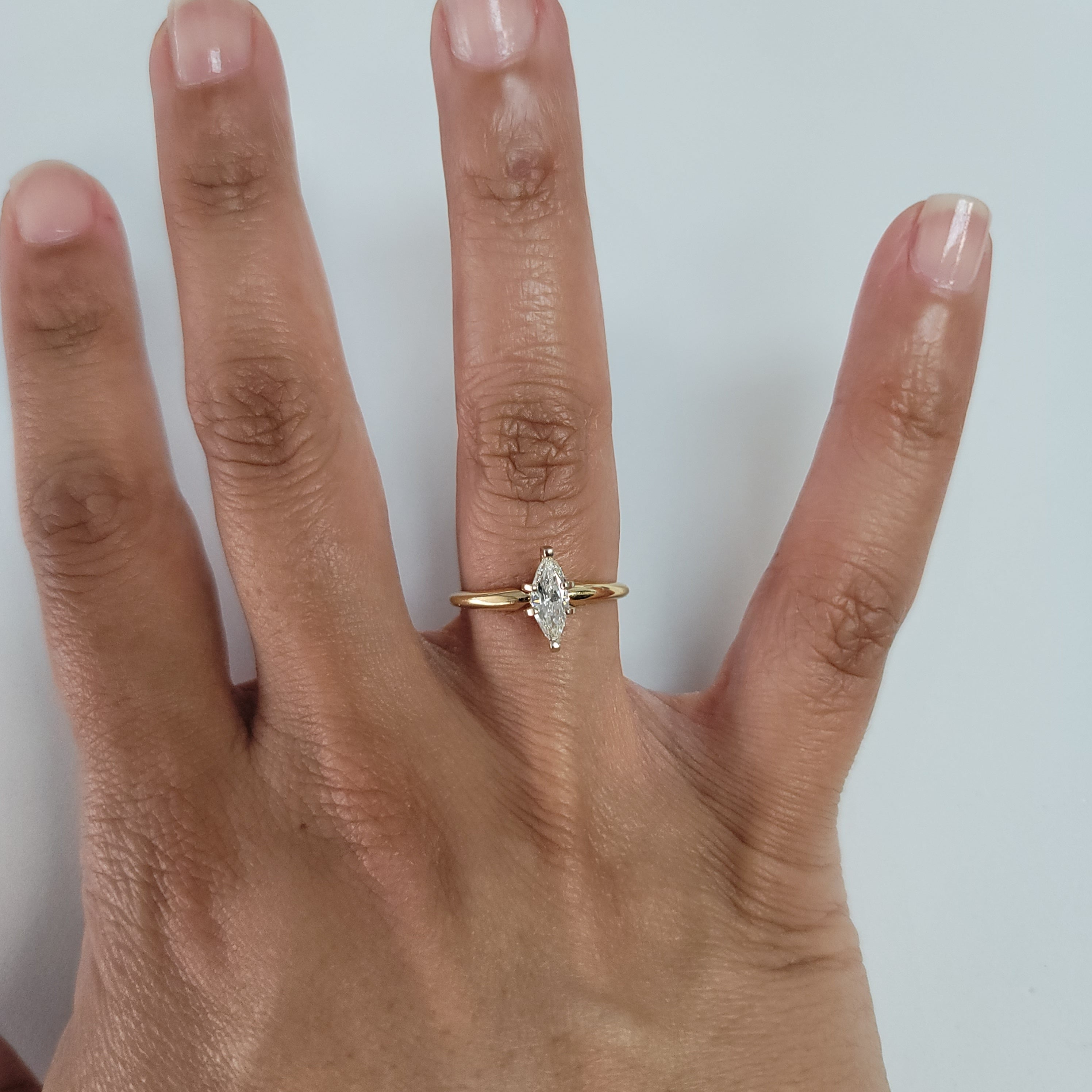 0.50 Carat Marquise Cut Solitaire Diamond Engagement Ring for Women - Perfect for Proposals, Anniversaries & Special Occasions