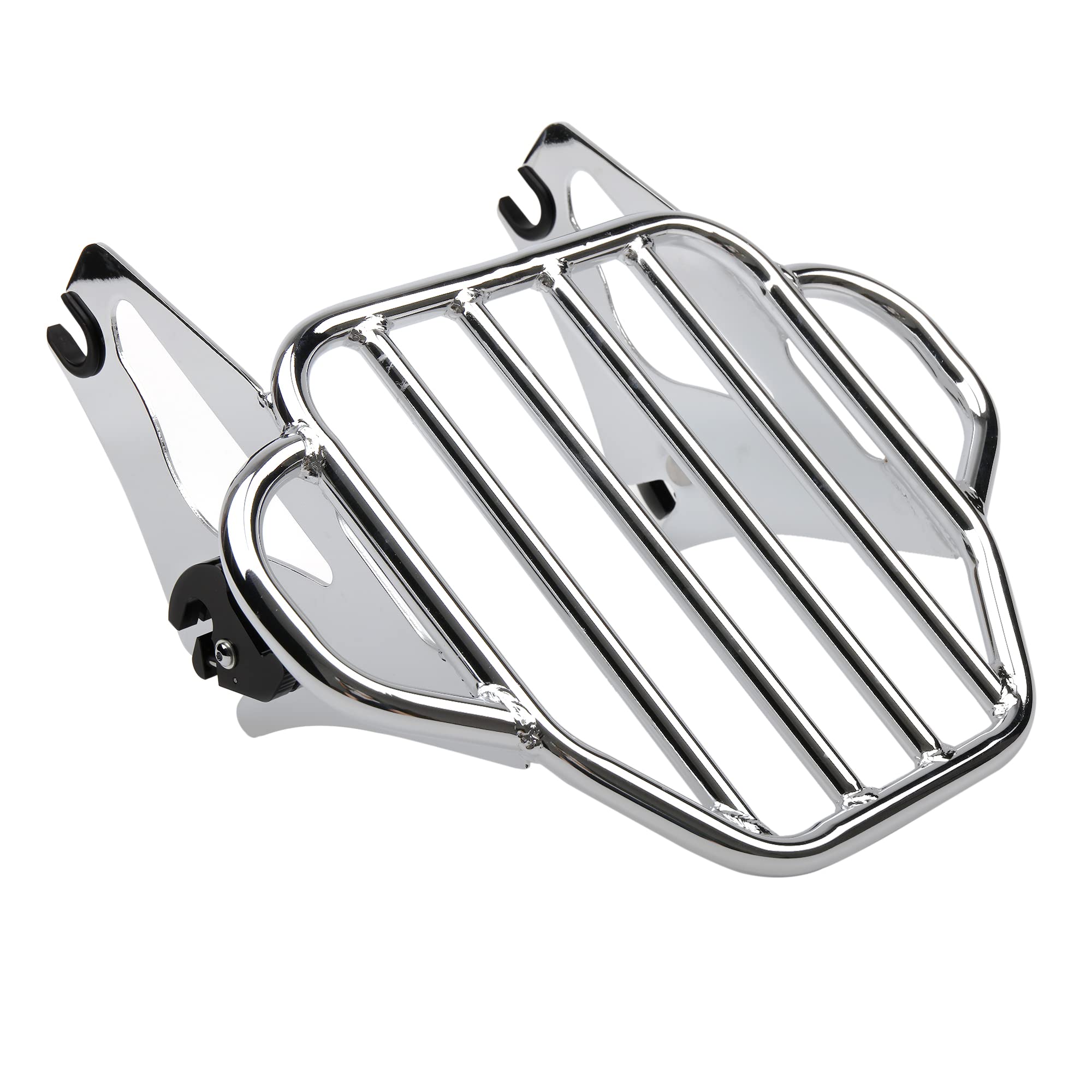 Detachable Two-Up Luggage Rack for Harley Touring Road King Road Glide Street Glide Electra Glide 2009 & Newer Models - Chrome Finish | Perfect for Long-Distance Motorcycle Trips & Touring Accessories