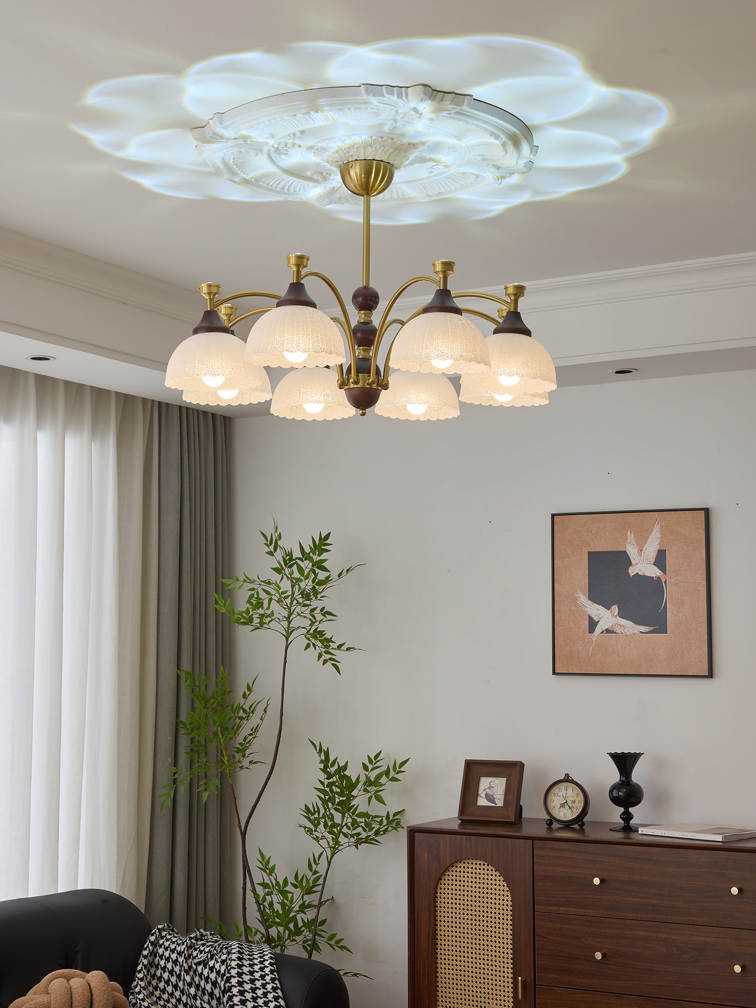 Florentia Crystal Chandelier - Elegant Modern Ceiling Light Fixture for Dining Room, Living Room & Bedroom | Perfect for Home Decor & Wedding Venues