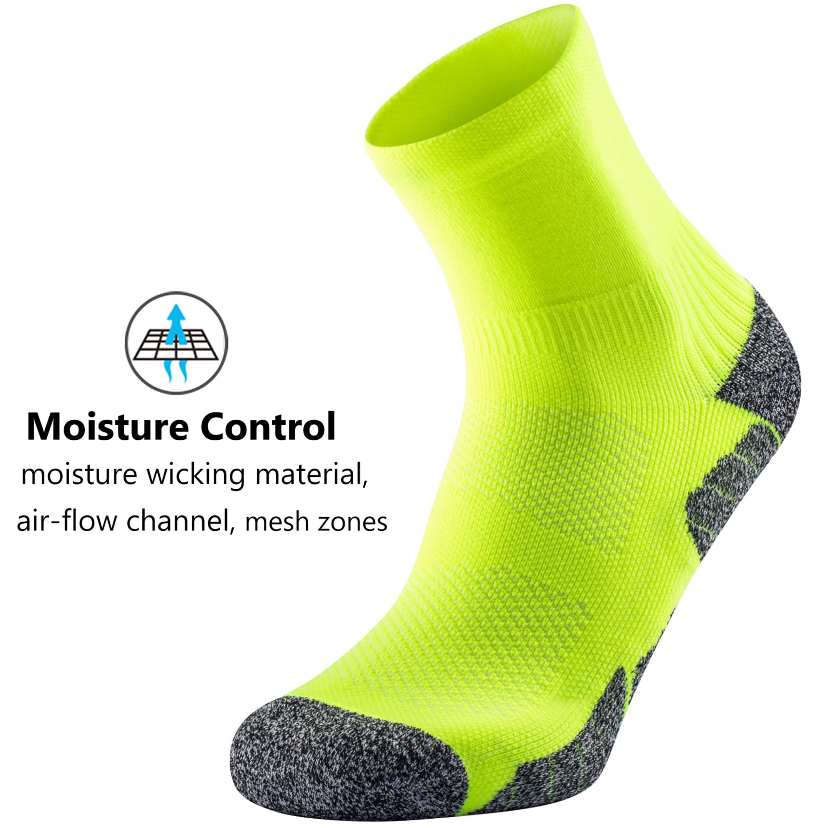 CWVLC Compression Athletic Quarter Socks for Men & Women - Breathable Cushioned Support Socks for Running, Basketball & Workout - Enhanced Performance & Comfort