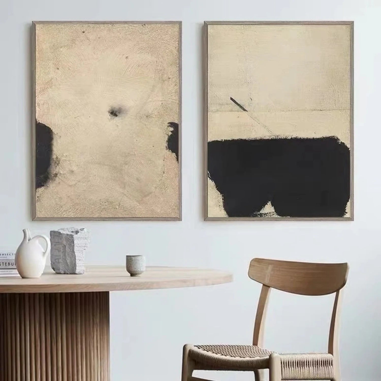 Abstract Tranquility Wall Art Set of 2 - Modern Minimalist Canvas Paintings for Living Room, Bedroom & Office Decor #WS245 - Perfect for Home Styling and Gift Giving