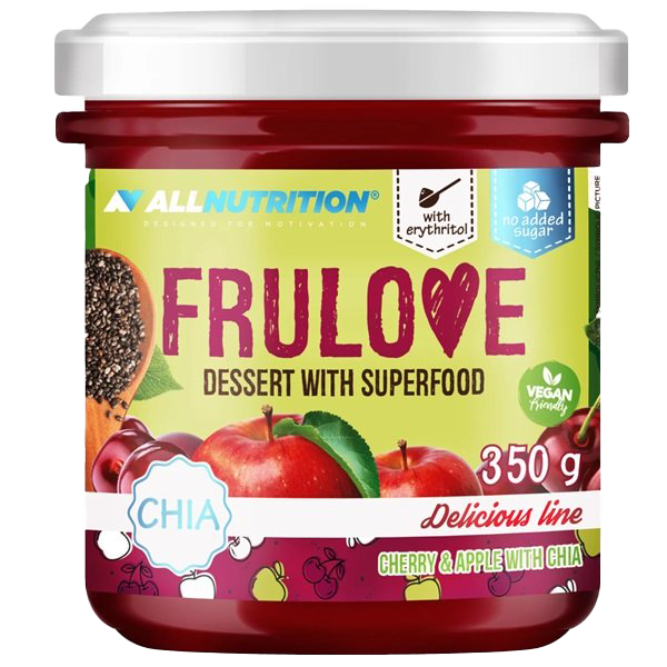 Allnutrition Frulove Superfood Dessert with Cherry, Apple & Chia Seeds - 350g Healthy Vegan Snack for Weight Loss & Energy Boost - Perfect for Breakfast, Post-Workout & On-the-Go Nutrition