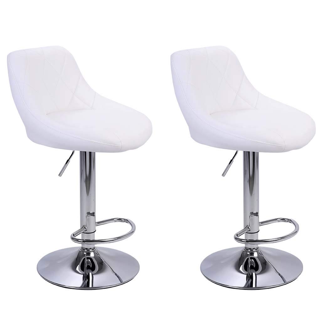Vintage Retro Bar Stools Set of 2 - Counter Height Swivel Chairs for Kitchen Island, Breakfast Nook, or Home Bar - Comfortable Reception & Leisure Seating