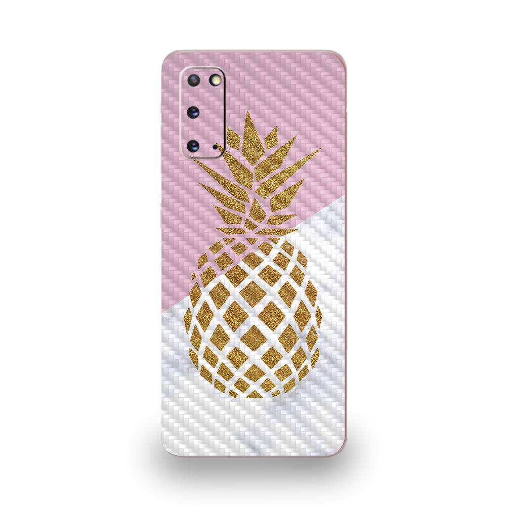 MightySkins Carbon Fiber Skin for Samsung Galaxy S20 - Pretty Pineapple Design | Protective Durable Textured Cover | Easy to Apply | Made in USA | Perfect for Everyday Use & Style Protection