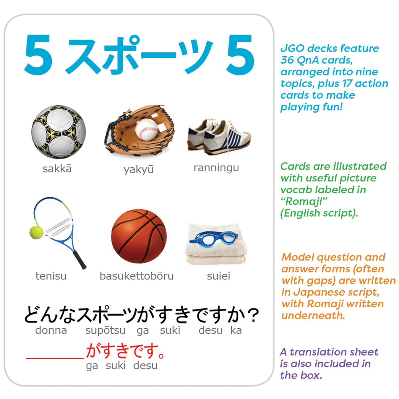 JGO Japanese Language Learning Card Game for Beginners - Fun & Interactive Way to Learn Conversational Japanese | Perfect for Home, Classroom & Travel