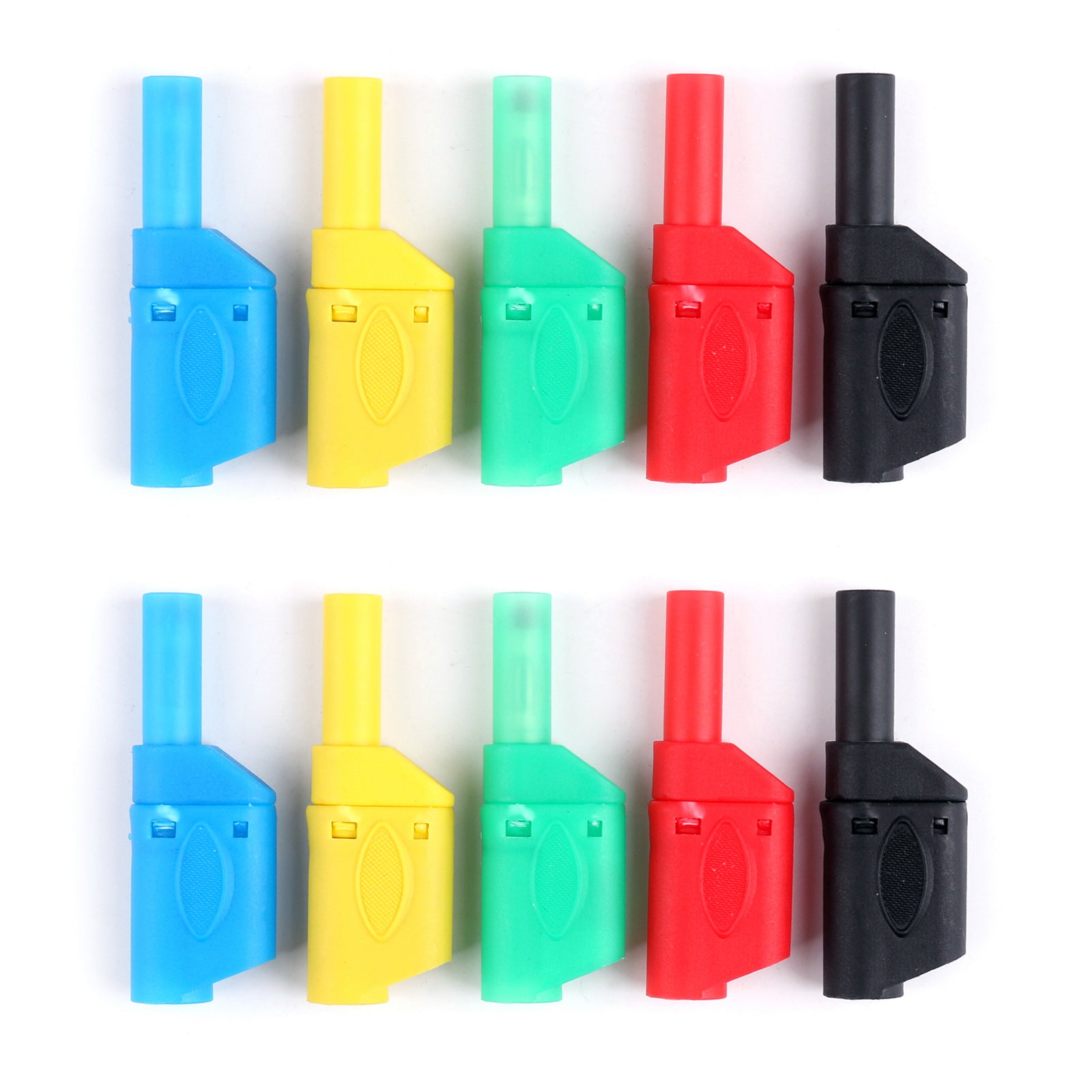 10 Pcs 4mm Insulated Banana Plugs for Test Probes & Binding Posts - High-Quality Multimeter Connectors for Electrical Testing, DIY Projects & Lab Equipment