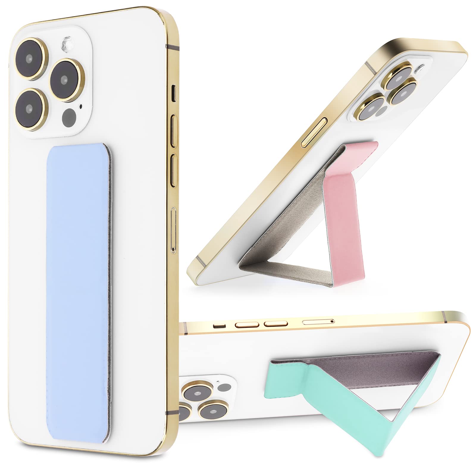 3 Pack Cobee Multi-Angle Phone Kickstand - Ultra Slim Adhesive Phone Stand for iPhone, Samsung & Most Smartphones (Pink, Green, Blue) | Perfect for Watching Videos, Video Calls & Hands-Free Viewing