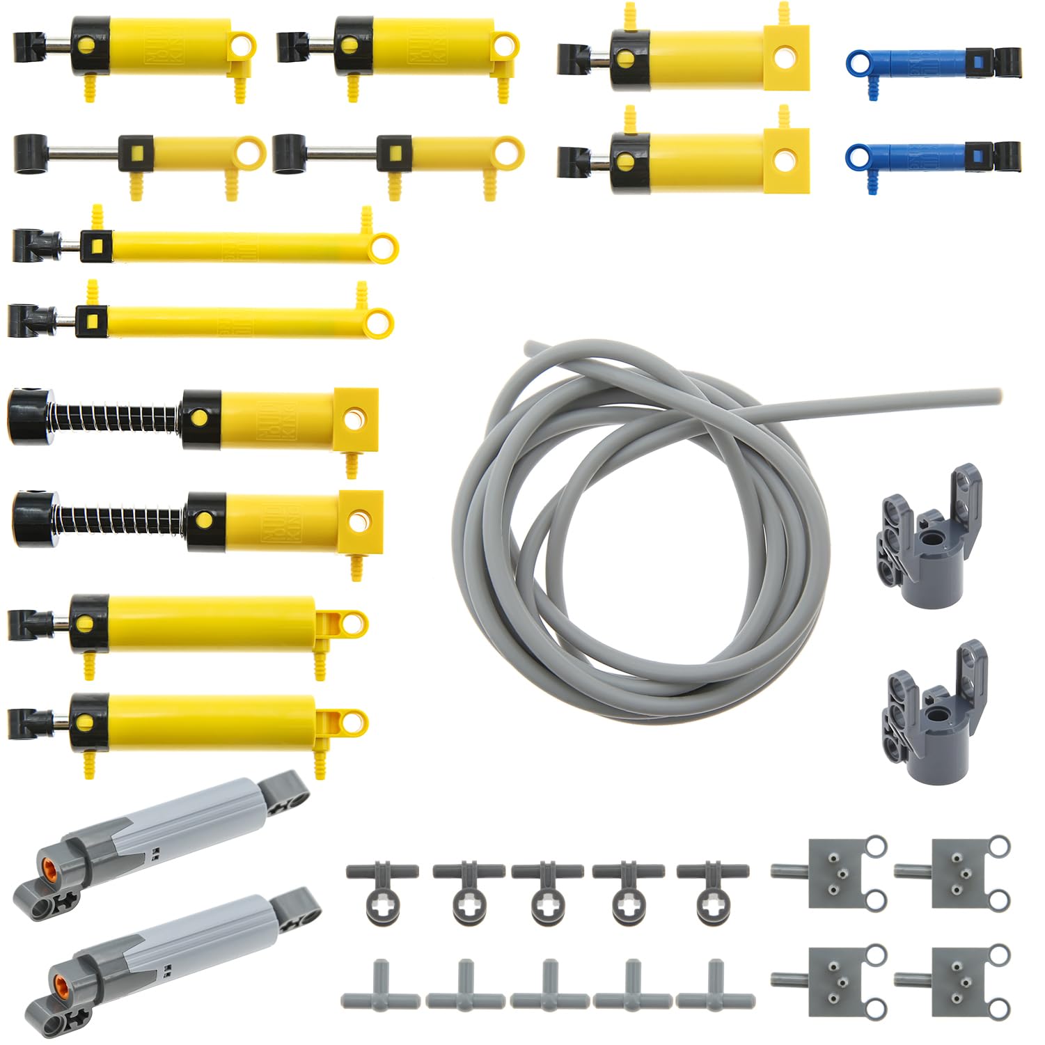 33PCS Lego-Compatible Pneumatic Technic Parts Kit - Includes Cylinders, Air Pump, Pressure Rod, Switch, Piston Hose & Linear Actuator for MOC & Spare Parts | STEM Robotics & Engineering Projects