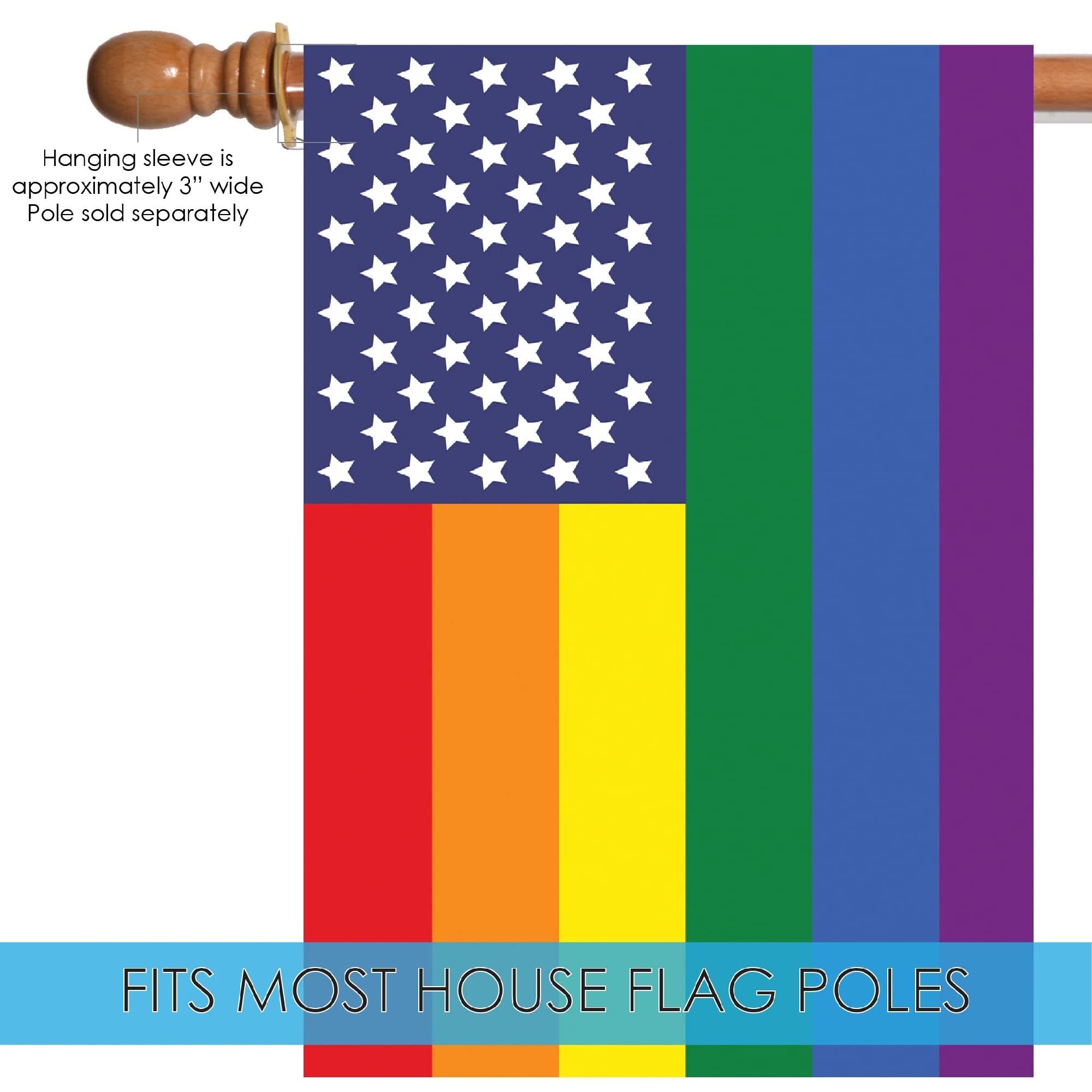 Toland Home Garden 109628 Patriotic Pride Flag - 28x40 Inch Double Sided LGBTQIA+ Garden Flag for Outdoor Yard Decoration | House Flag for Front Porch, Lawn & Patriotic Celebrations