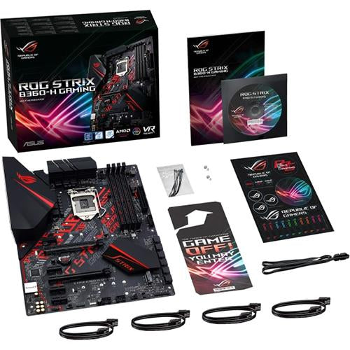 ASUS ROG STRIX B360-H Gaming Motherboard - LGA1151 Socket, Intel B360 Chipset, ATX Form Factor - Perfect for PC Gaming & Streaming Builds