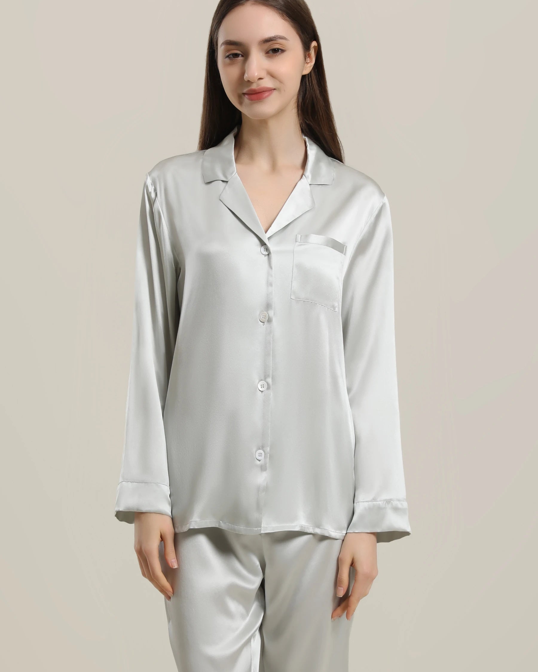 Luxury Women's Silk Pajama Set - Soft 100% Mulberry Silk Two-Piece Sleepwear for Women, Perfect for Relaxing at Home, Spa Days & Romantic Getaways
