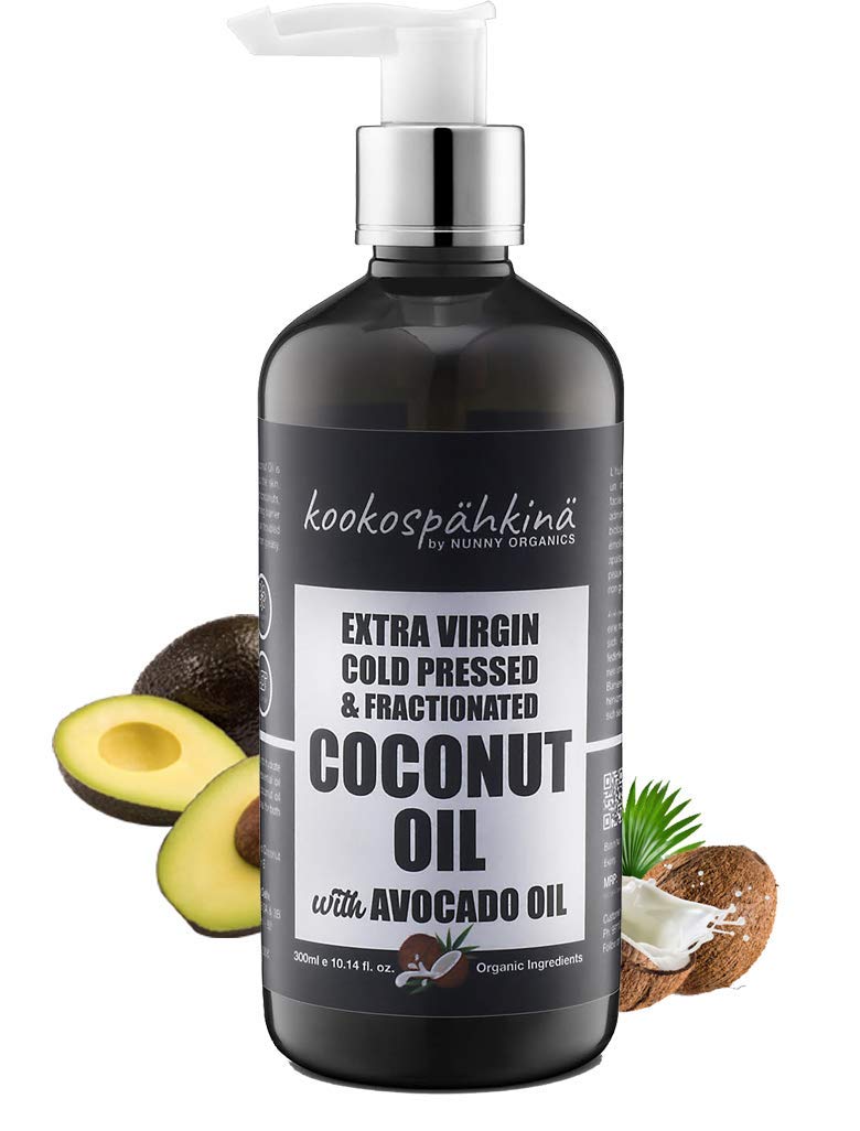 Organic Extra Virgin Cold Pressed Fractionated Coconut Oil for Skin, Hair & Massage - 100% Pure Natural Moisturizer & Carrier Oil for Aromatherapy & DIY Beauty