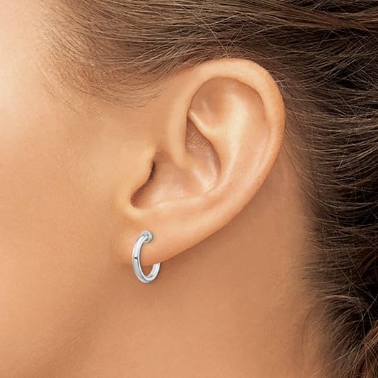 Sterling Silver Non-Pierced Round Extra Small Hoop Earrings for Women - Hypoallergenic Tiny Clip-On Earrings for Sensitive Ears, Everyday Wear & Special Occasions