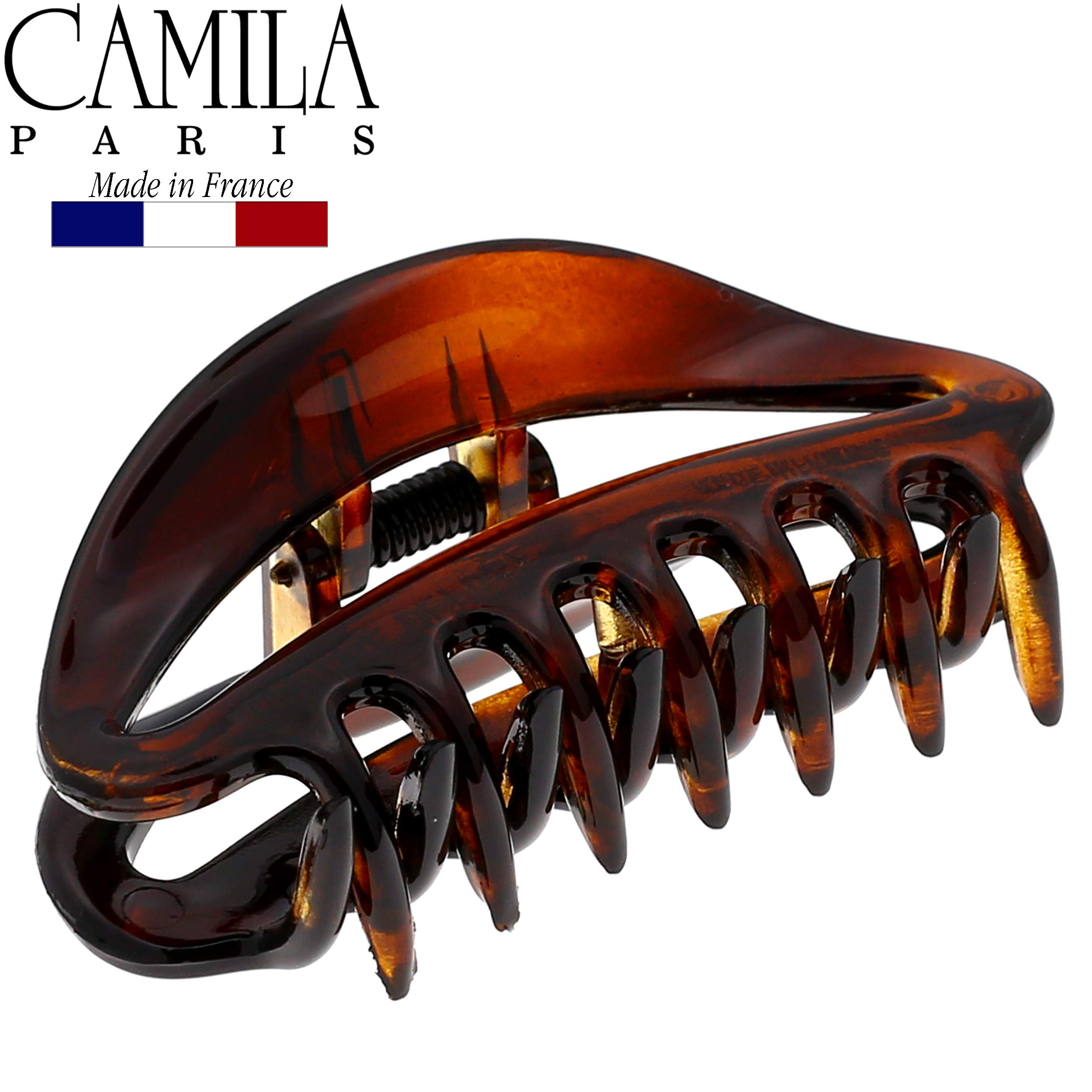 Camila Paris NV23 French Hair Claw Clip for Women - Tortoise Shell Hair Accessory, Strong Hold No Slip Grip | Fashionable & Durable Hair Styling Clamp for Women & Girls | Made in France | Perfect for Updos, Ponytails & Everyday Hairstyles