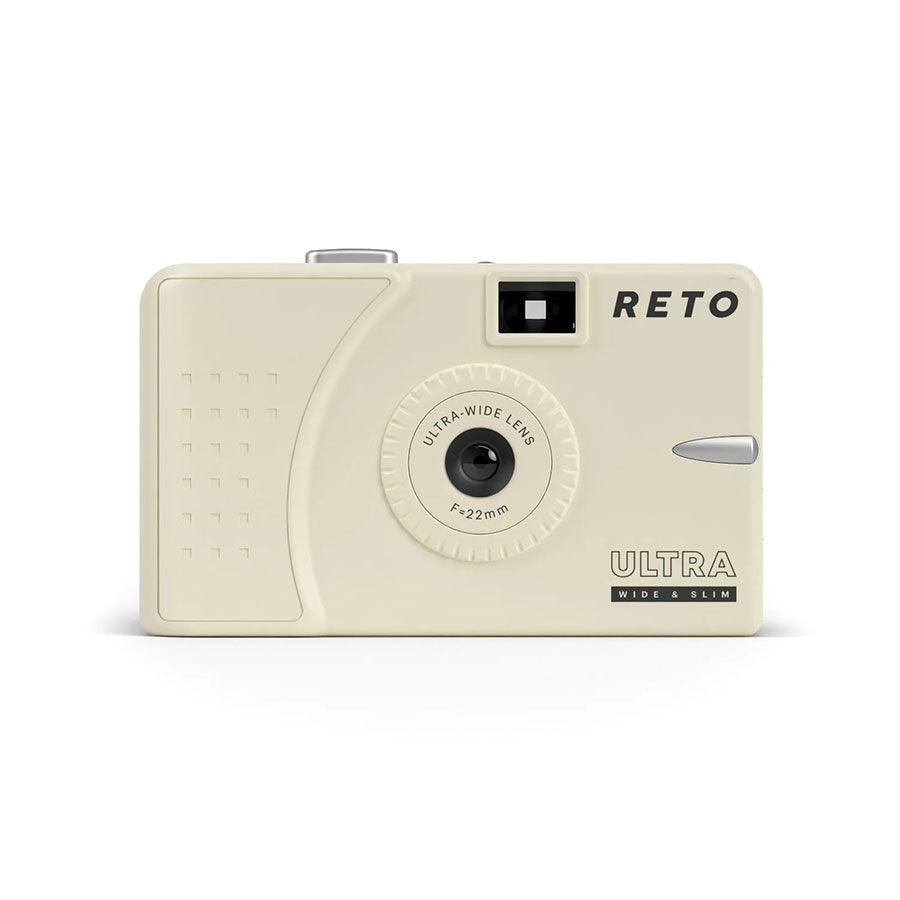RETO RETO Wide Slim Film Camera - Vintage 35mm Point and Shoot Camera with Built-in Flash, Compact & Lightweight (Cream) - Perfect for Travel, Street Photography & Everyday Moments