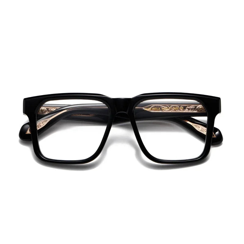 Stylish Aror Men's Full Rim Big Square Acetate Eyeglasses Frame 94308 - Trendy Square Glasses for Men, Durable Acetate Material, Perfect for Office, Reading & Fashion Accessories