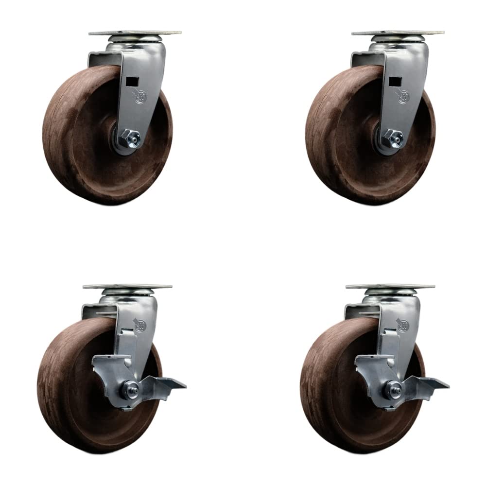 Heavy Duty Swivel Top Plate Caster Set - 6