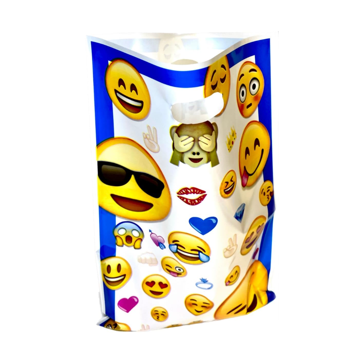 10 Pack Emoji Smiley Happy Birthday Party Favor Bags - 12