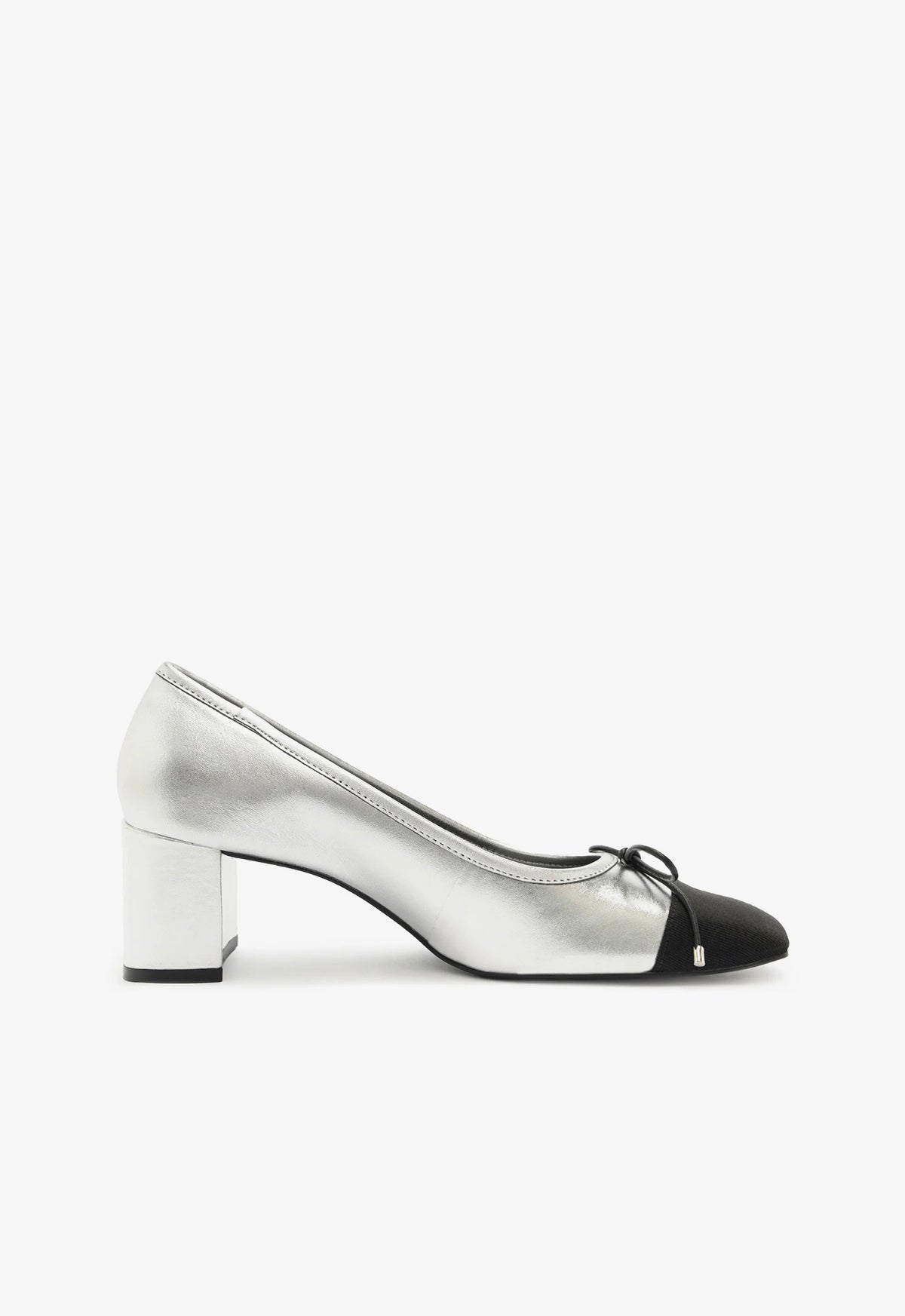 Arissa Women's Block Heel Metallic Leather Pumps - Stylish Pointed Toe Dress Shoes for Work, Party & Evening Events