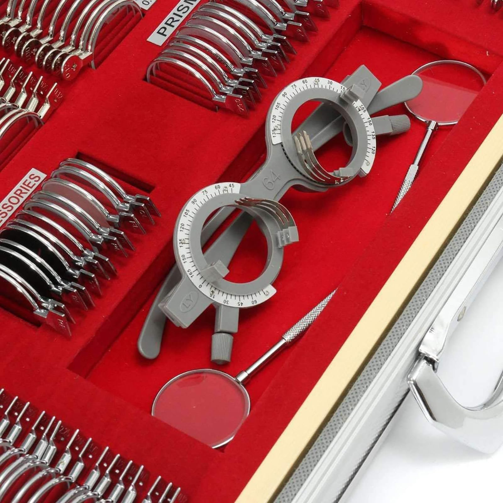 266-Piece Optical Trial Lens Set - Metal Frame Optometry Kit with Aluminum Rim Case + Free Test Frame | Perfect for Eye Exams, Vision Testing & Optometry Practice