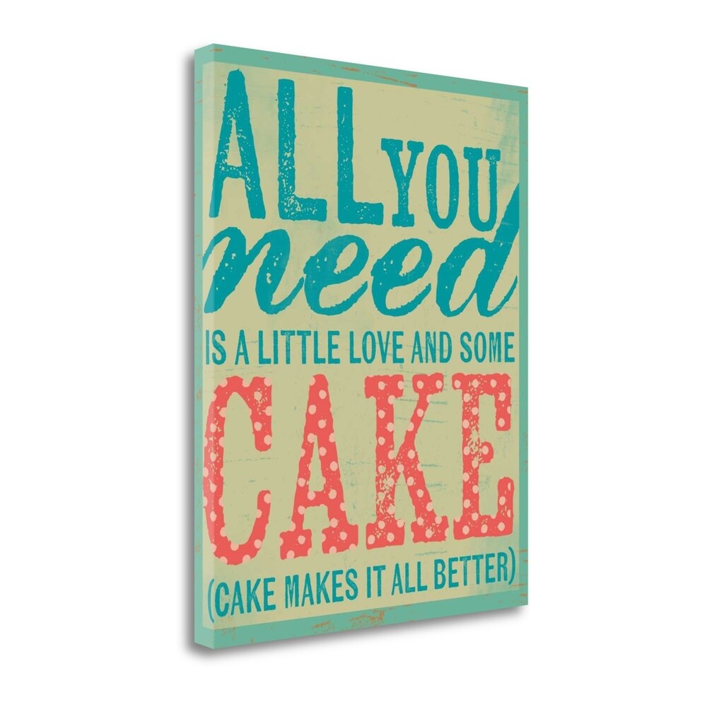 All You Need Is Cake by Katie Doucette - Premium Giclee Print on Gallery Wrap Canvas Wall Art - Perfect for Kitchen Decor, Dining Room, and Home Office