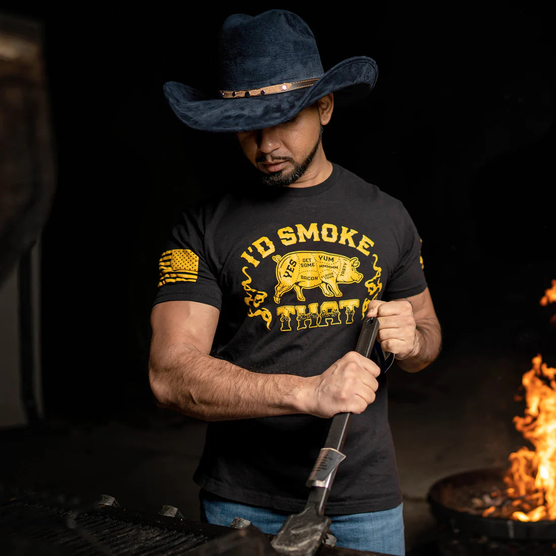 I'd Smoke That Tee - Premium Black Cotton T-Shirt for Casual Wear, Street Style & Festival Outfits