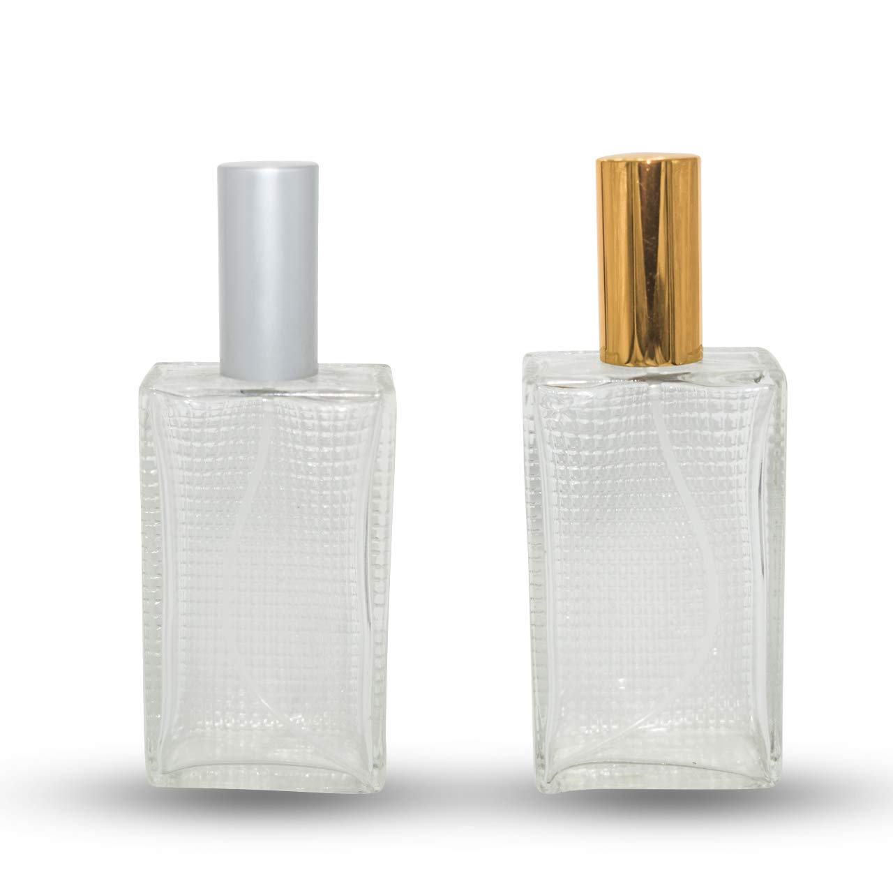 Hunky Dory 100ml Refillable Glass Bottle with Spray Pump & Cap - DIY Perfume, Essential Oil, Lotion, Rose Water Container - Travel Size (2 Pack) for Home, Office & Gym Use