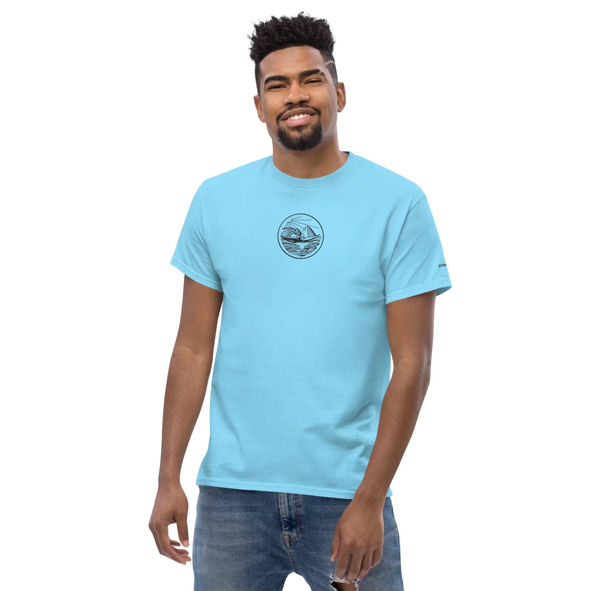 Designer Mountain Swimmer Graphic T-Shirt - Unisex Casual Tee for Men & Women | Perfect for Outdoor Adventures, Beach Trips, and Streetwear Fashion
