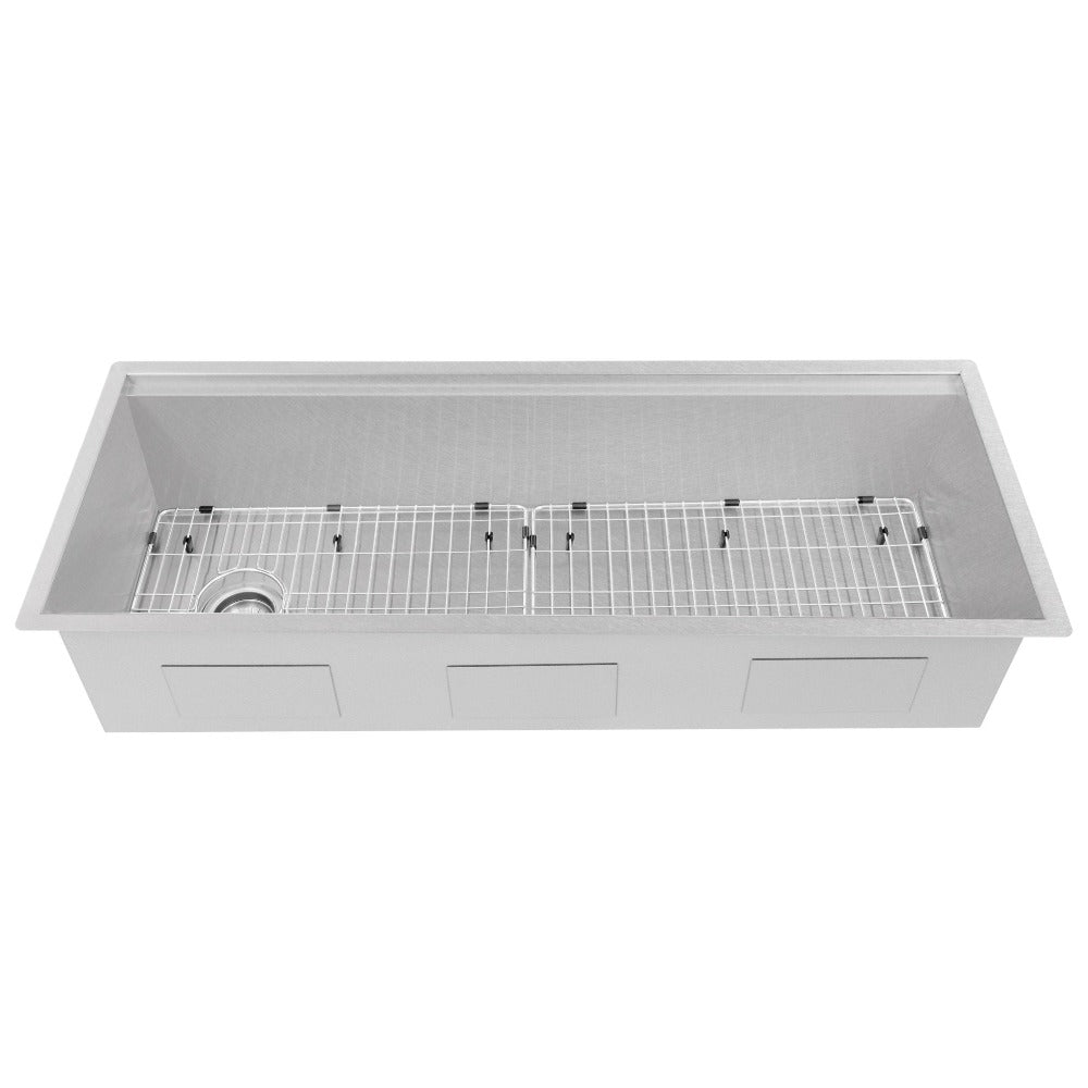 ZLINE 43-Inch Undermount Single Bowl Kitchen Sink - Satin Stainless Steel with Bottom Grid & Accessories (Model SLS 43S) | Perfect for Modern Kitchens, Remodeling & Chef-Inspired Cooking Spaces
