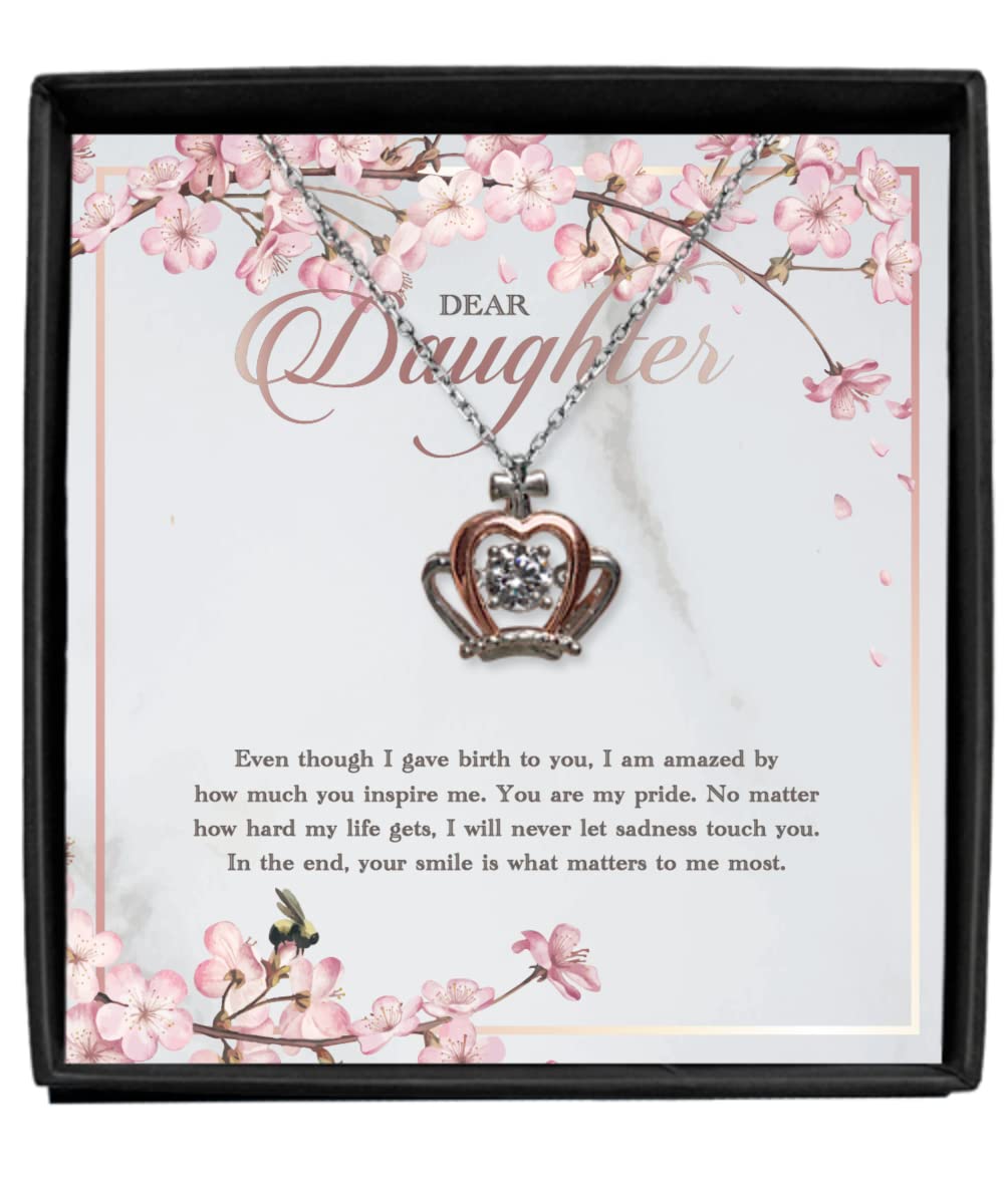 925 Sterling Silver Luxe Crown Necklace for Daughter - Elegant Graduation & Birthday Gift from Mom | Mother Daughter Jewelry for Special Occasions & Everyday Wear
