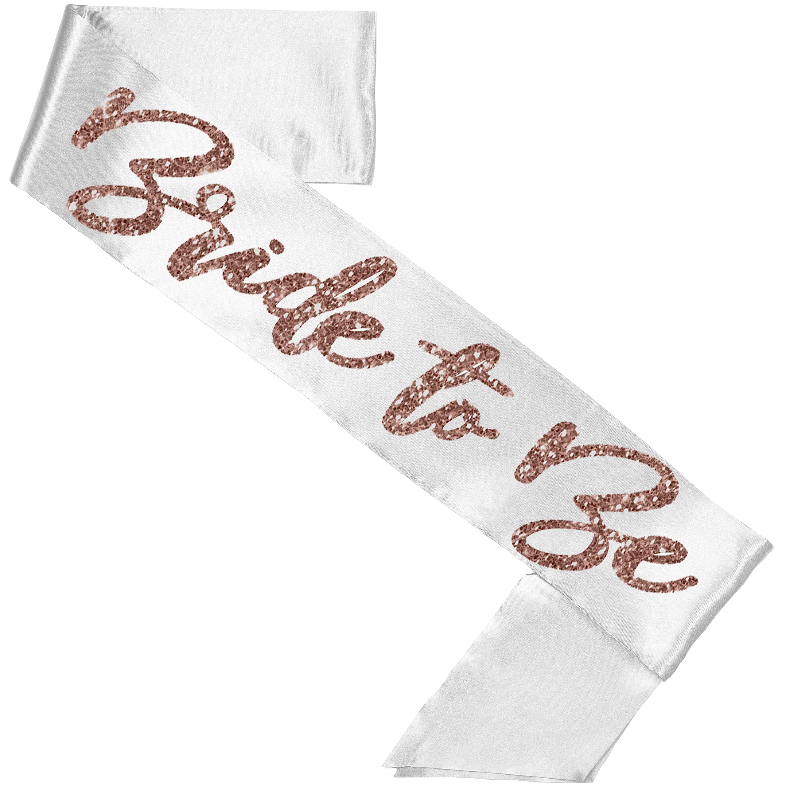 Rose Gold Bridal Sash - Premium Satin Bride to Be Sash for Weddings, Bachelorette Parties & Bridal Showers - Elegant White Wedding Accessory