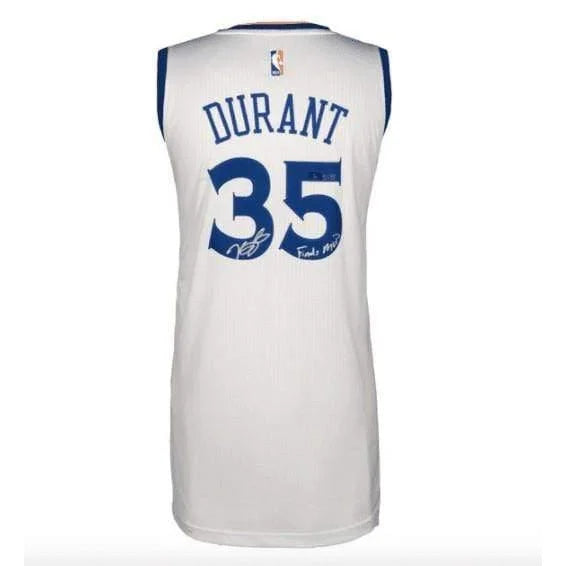 Kevin Durant Signed Golden State Warriors Jersey - Finals MVP Inscribed #D/135 with COA - Authentic NBA Memorabilia for Collectors & Sports Fans - Perfect for Display in Man Cave, Sports Bar, or Home Office