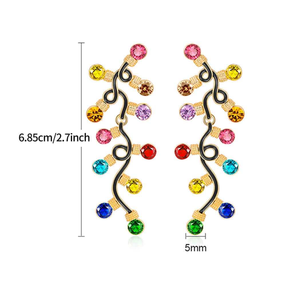 Festive Christmas Light Bulb Drop Earrings - Colorful Holiday Dangle Earrings for Women | Perfect for Christmas Parties, Gift Exchange & Festive Celebrations (D1240)