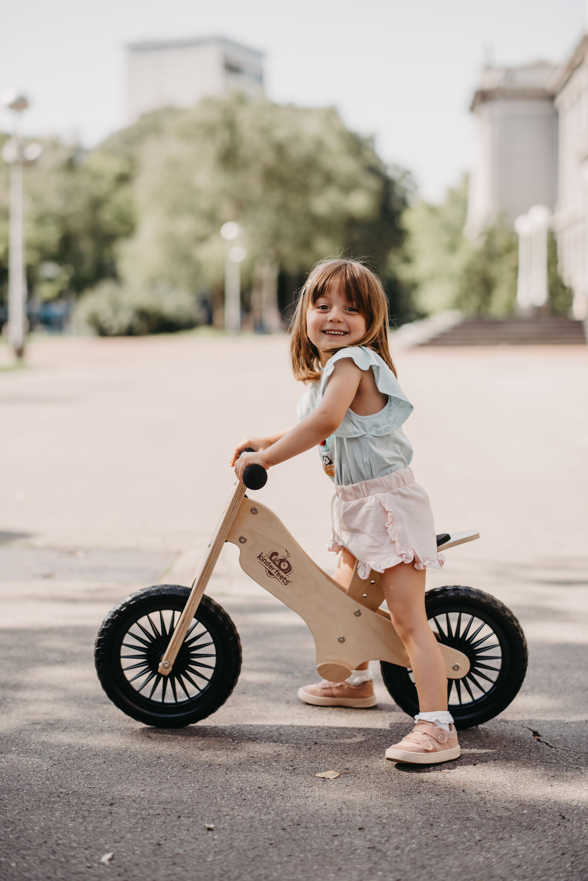 Kinderfeets Natural Wooden Balance Bike for Toddlers - Perfect First Bike for Kids Learning to Ride | Indoor & Outdoor Play