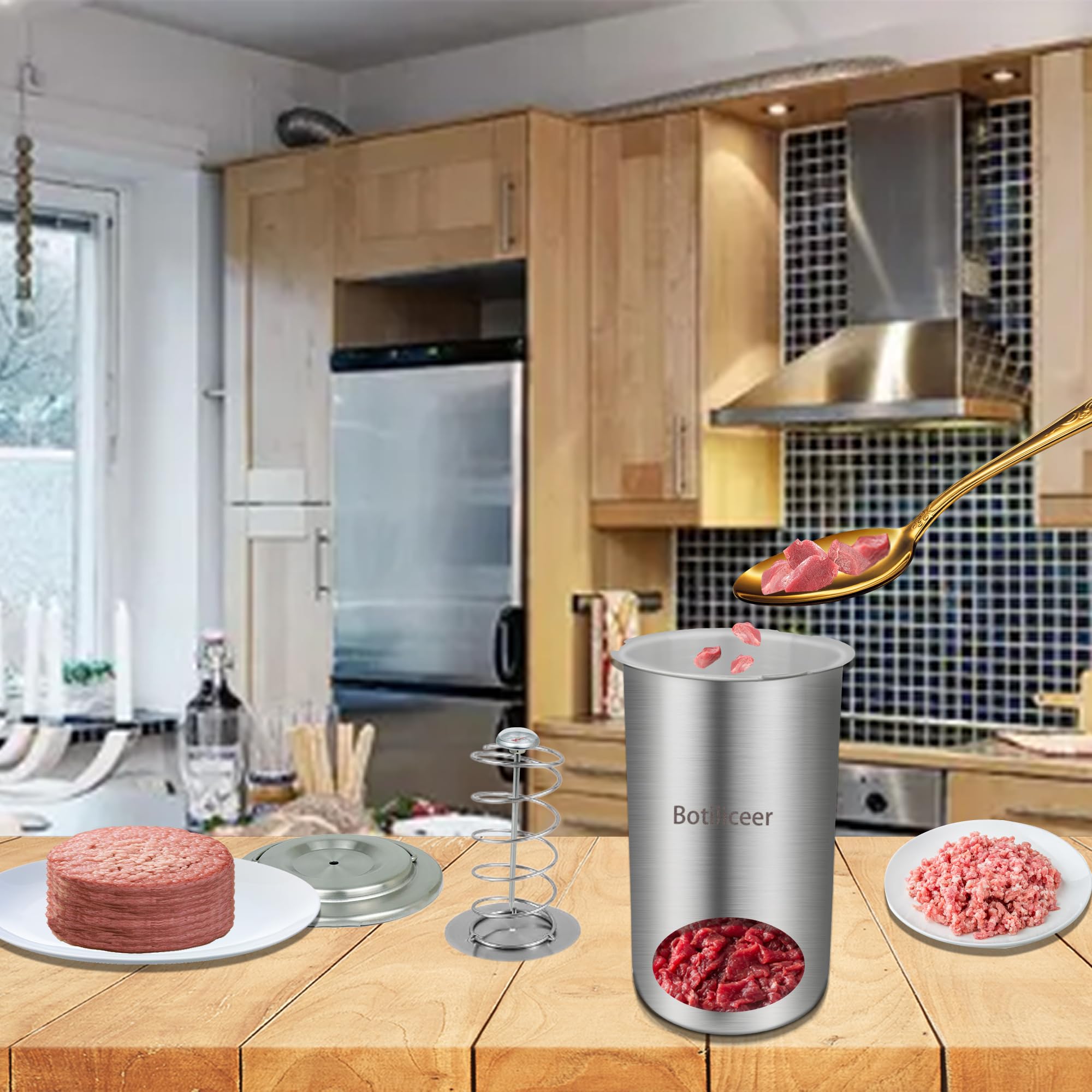 Stainless Steel Ham Maker Deli Meat Press Mold with Thermometer - DIY Homemade Ham, Sausage & Lunch Meat Press Kit with Bags - Perfect for Home Cooking, BBQ, Charcuterie & Meal Prep